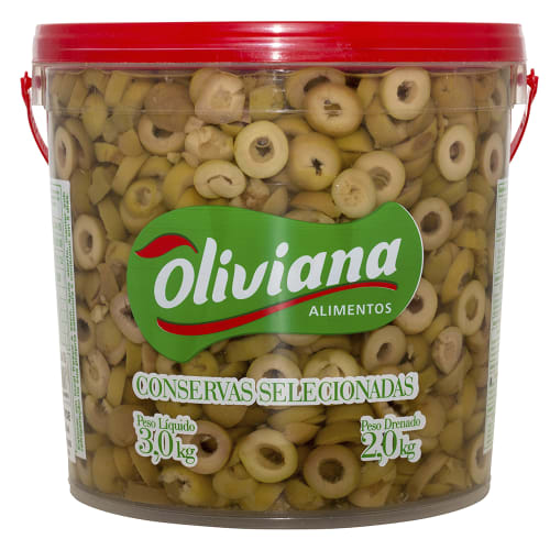 Azeitona Verde Oliviana Fatiada 2KG - 4 Unidades